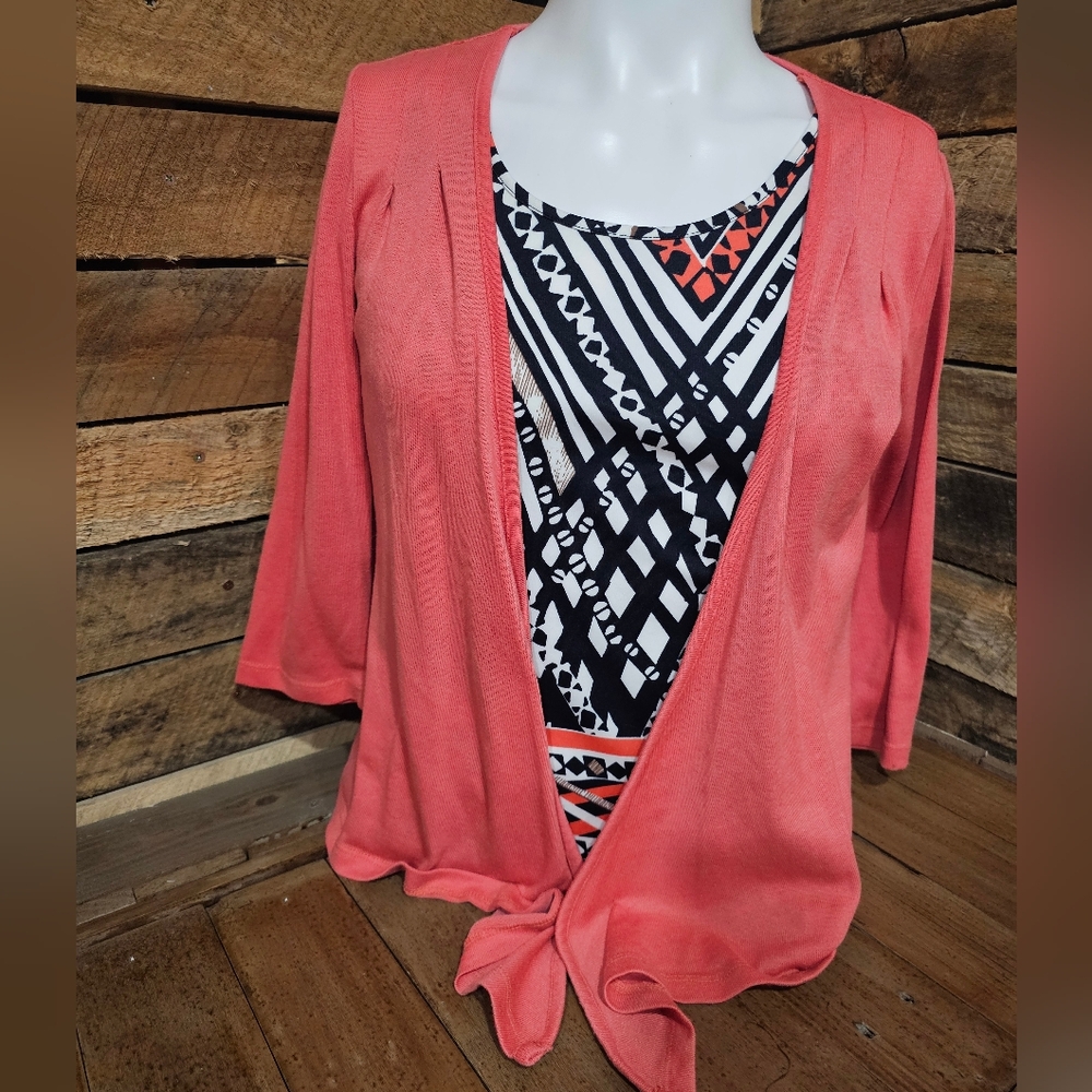 Womens Size Small Pink and Black‎ Layered Top